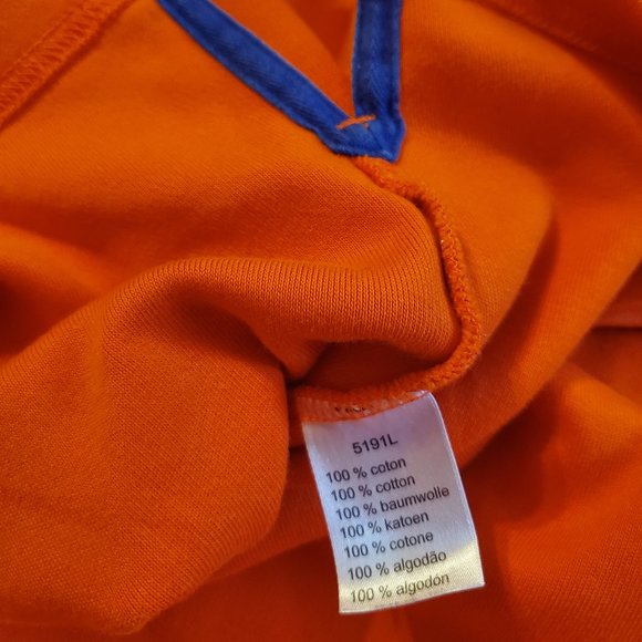 Lacoste Quarter-Zip Up with Vintage Collar Look Orange and Blue Size XL - Picture 15 of 15